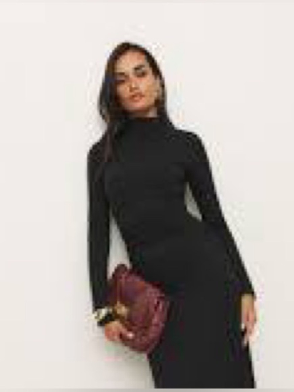 NWT Reformation Nemy Knit Maxi Dress in Black